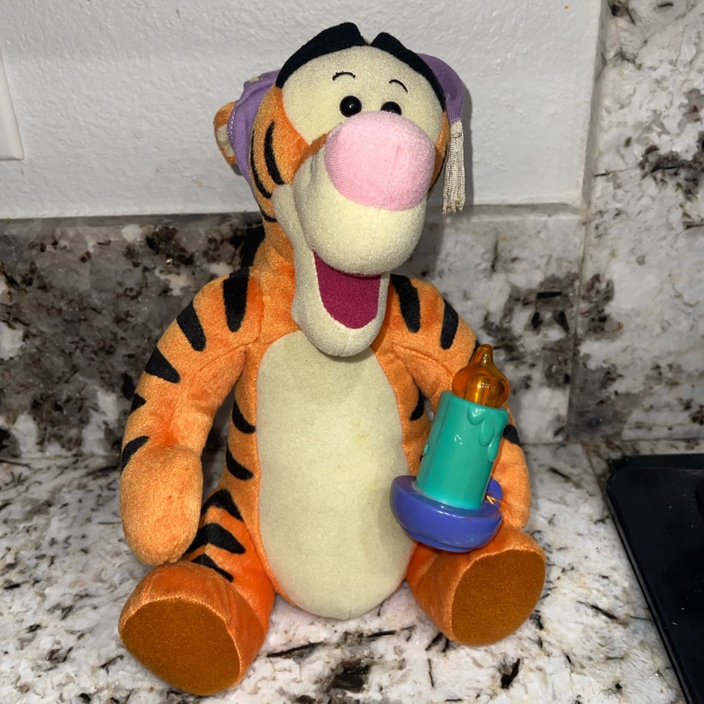 Nighttime tigger with candle Disney plush